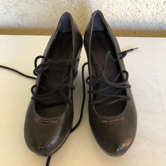 henry cuir flower leather wedges - Picture 7 of 8